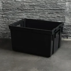 EDA Opbergkrat 20L - zwart - kunststof - 39x29x23cm - stapelbaar