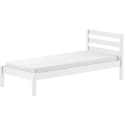 Eenpersoonsbed Pino 90x200cm - massief dennenhout - wit