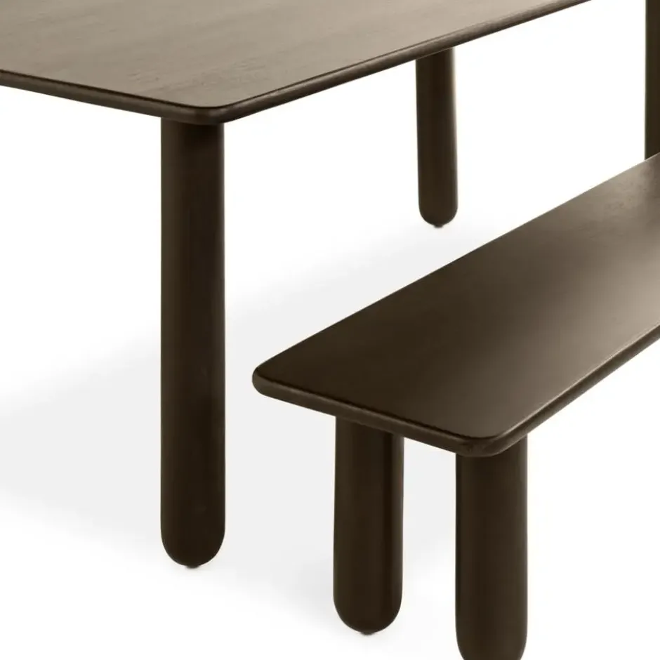 Eetbank Rondo - 200cm Donkerbruin