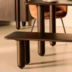 Eetbank Rondo - 200cm Donkerbruin