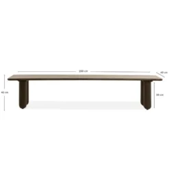 Eetbank Rondo - 200cm Donkerbruin