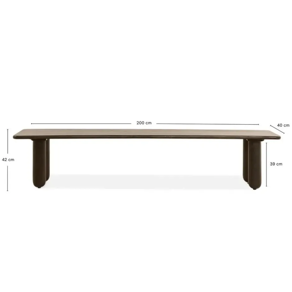 Eetbank Rondo - 200cm Donkerbruin