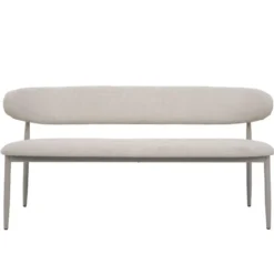 Eetkamerbank Beige/Beige - 160x55x77cm - Alexia