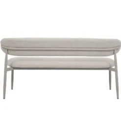 Eetkamerbank Beige/Beige - 160x55x77cm - Alexia