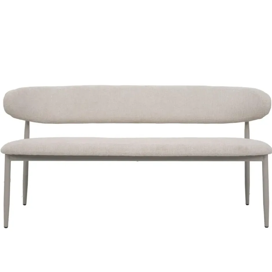 Eetkamerbank Beige/Beige - 200x55x77cm - Alexia