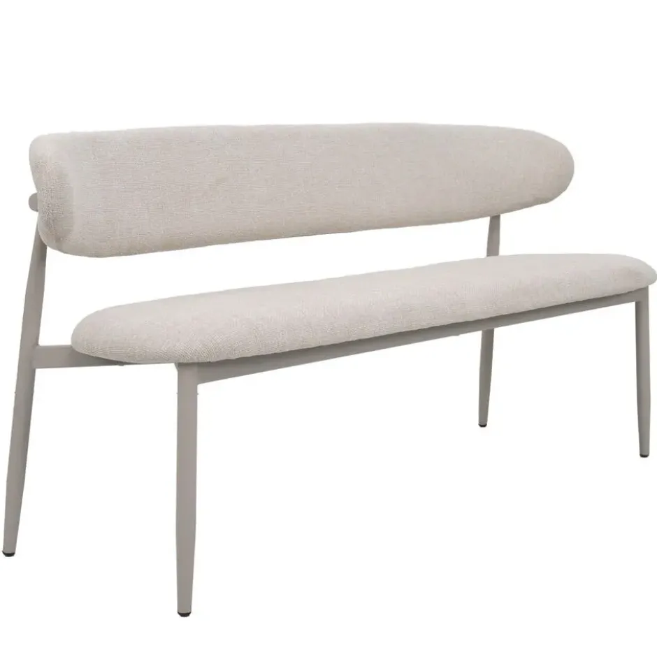 Eetkamerbank Beige/Beige - 200x55x77cm - Alexia