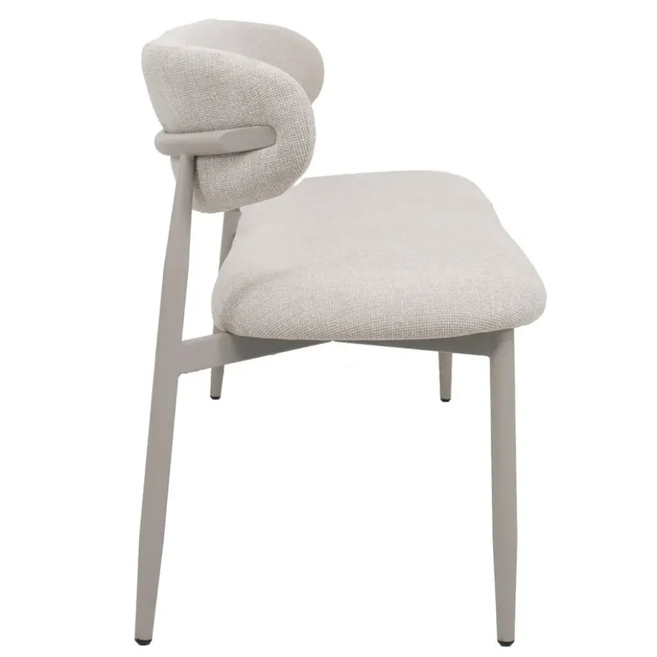 Eetkamerbank Beige/Beige - 200x55x77cm - Alexia