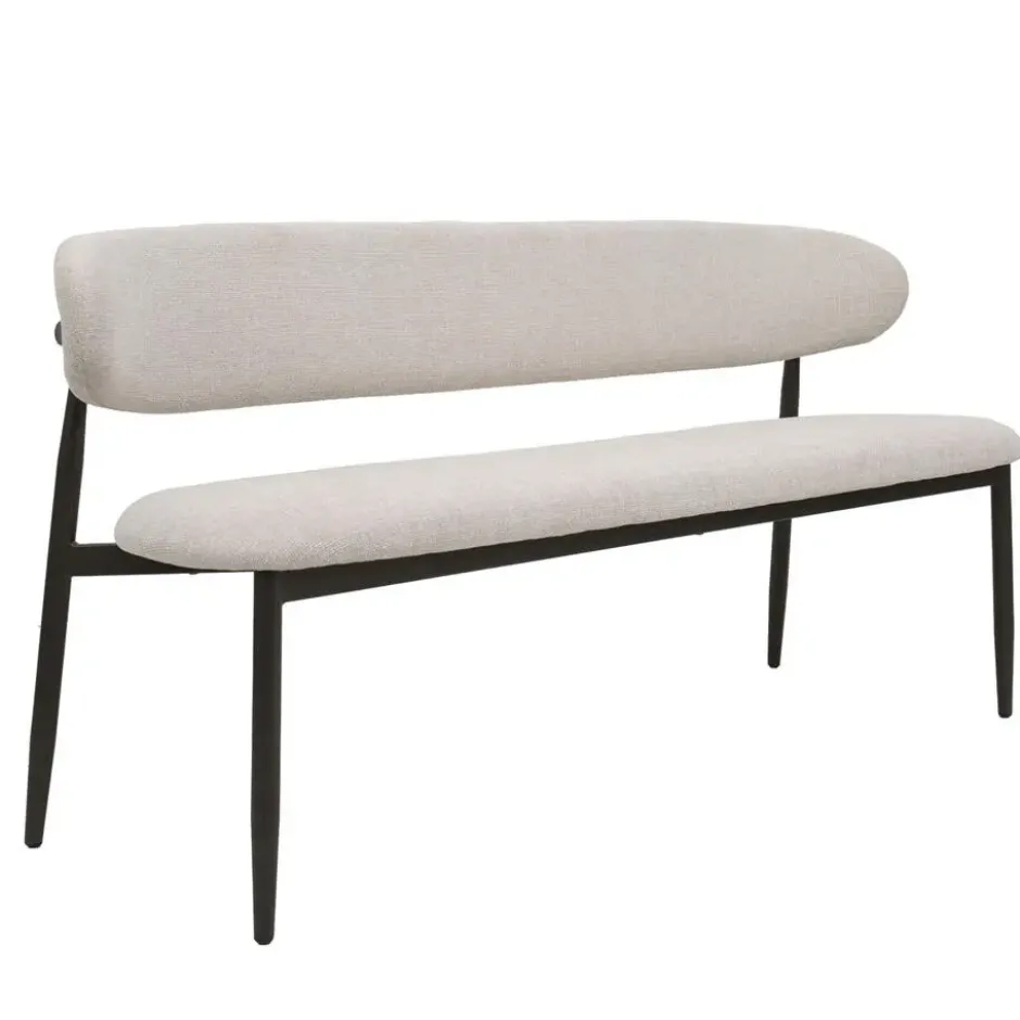 Eetkamerbank Beige/Brons - 180x55x77cm - Alexia