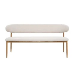 Eetkamerbank - Beige/Naturel - 200x55x77cm - Alexia