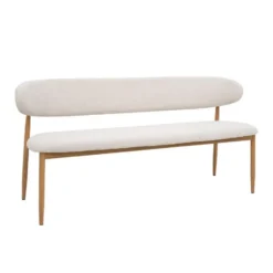 Eetkamerbank - Beige/Naturel - 180x55x77cm - Alexia
