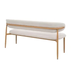 Eetkamerbank Beige/Naturel - Zithoogte 47cm - 160x55x77cm - Alexia