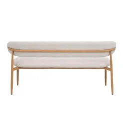 Eetkamerbank Beige/Naturel - Zithoogte 47cm - 160x55x77cm - Alexia