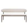 Eetkamerbank - Beige/Walnoot - 200x55x77cm - Alexia