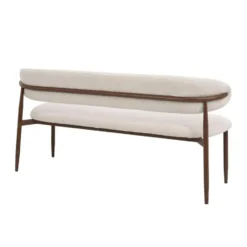 Eetkamerbank - Beige/Walnoot - 180x55x77cm - Alexia