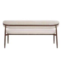Eetkamerbank - Beige/Walnoot - 180x55x77cm - Alexia