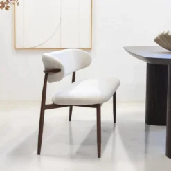 Eetkamerbank - Beige/Walnoot - 160x55x77cm - Alexia