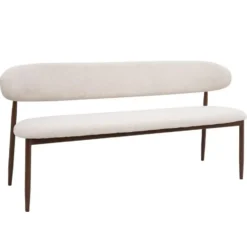 Eetkamerbank - Beige/Walnoot - 160x55x77cm - Alexia