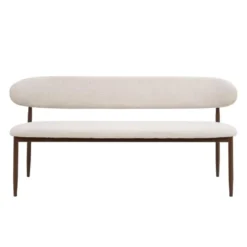 Eetkamerbank - Beige/Walnoot - 160x55x77cm - Alexia
