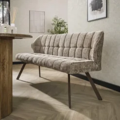 Eetkamerbank Champagne/Bruin - 180x60x80cm - Raster
