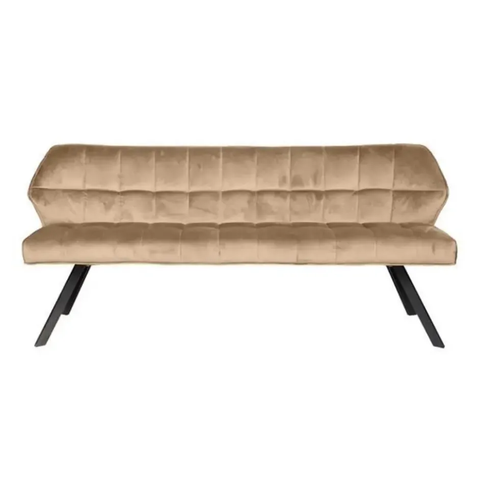 Eetkamerbank Champagne Velvet - Metalen Onderstel