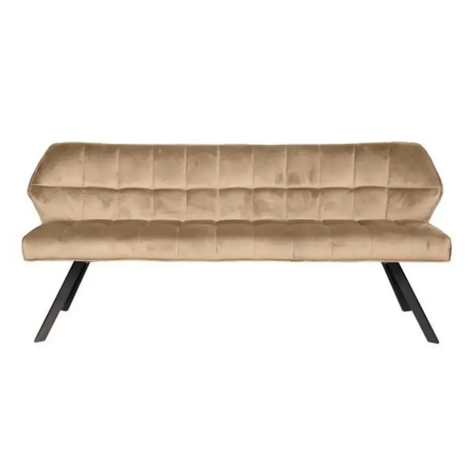 Eetkamerbank Champagne Velvet - Metalen Onderstel