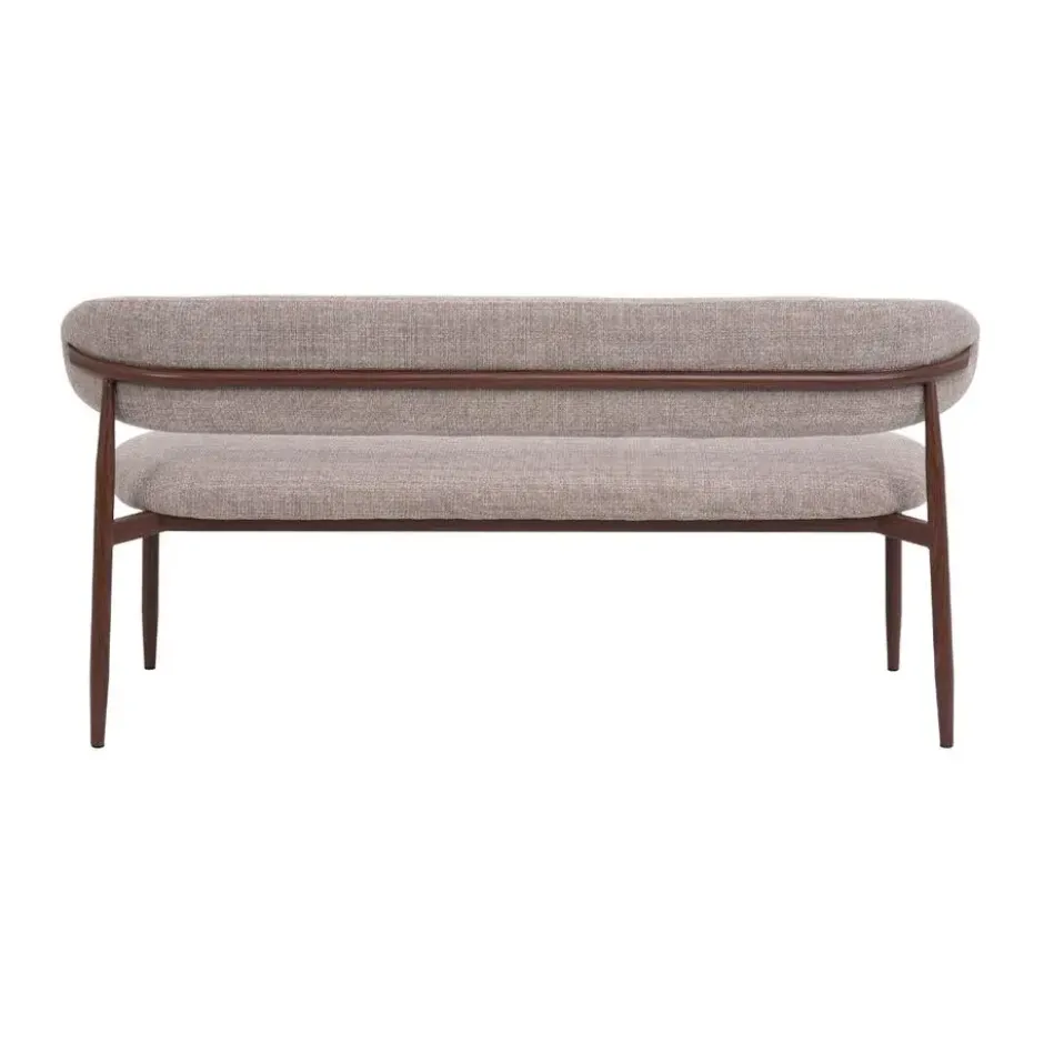 Eetkamerbank - Taupe/Walnoot - 180x55x77cm - Alexia