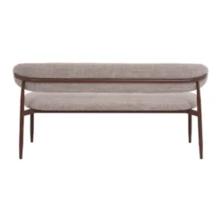 Eetkamerbank - Taupe/Walnoot - 160x55x77cm - Alexia