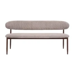 Eetkamerbank - Taupe/Walnoot - 160x55x77cm - Alexia