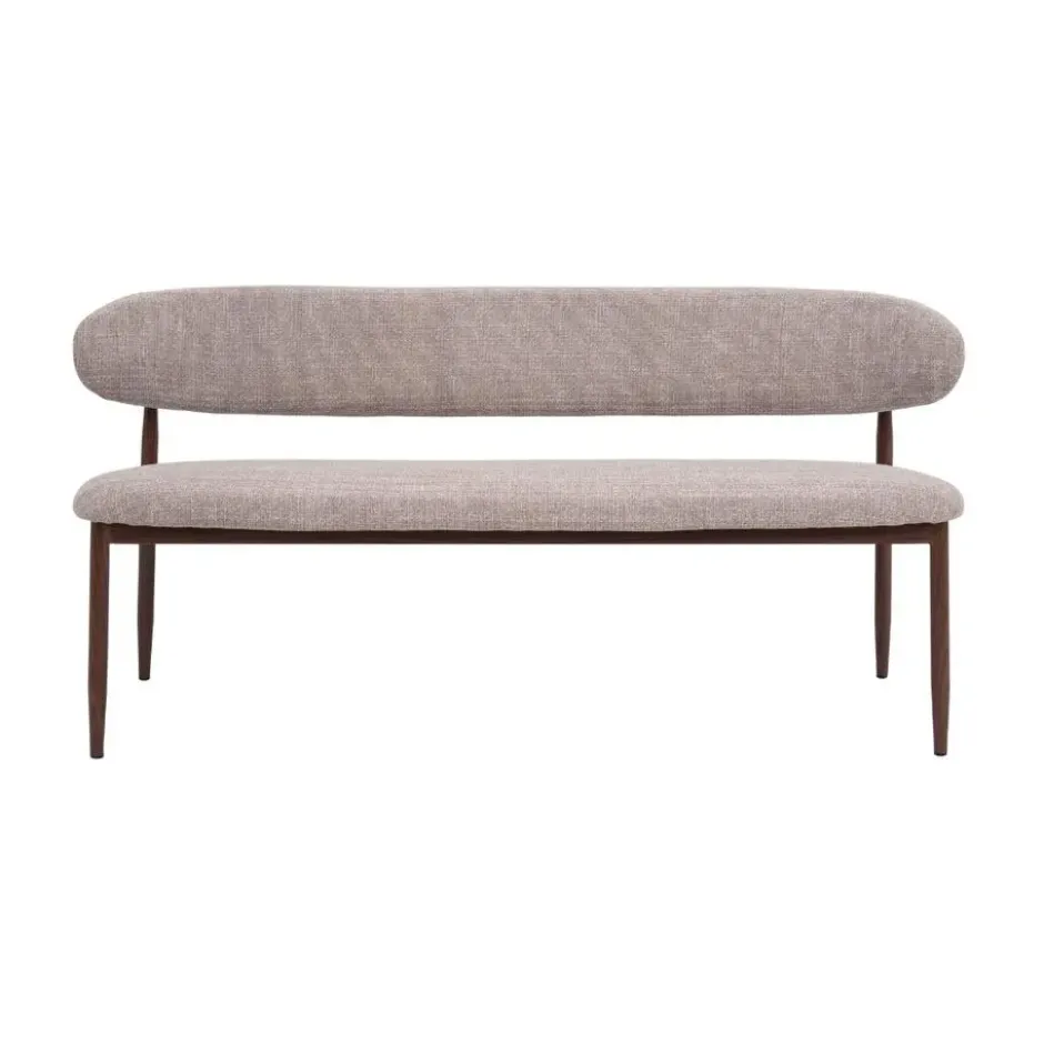 Eetkamerbank - Taupe/Walnoot - 160x55x77cm - Alexia