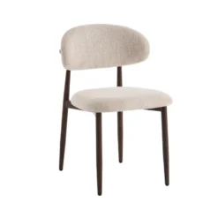 Eetkamerstoelen Celia Beige Walnoot Santi Set van 4