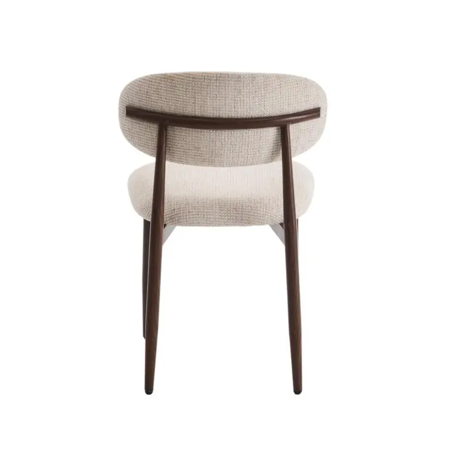 Eetkamerstoelen Celia Beige Walnoot Santi Set van 4
