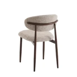 Eetkamerstoelen Celia Taupe Walnoot Santi Set van 2