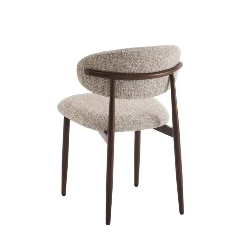 Eetkamerstoelen Celia Taupe Walnoot Santi Set van 2