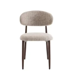 Eetkamerstoelen Celia Taupe Walnoot Santi Set van 2