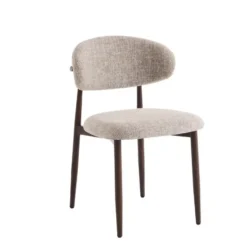 Eetkamerstoelen Celia Taupe Walnoot Santi Set van 2