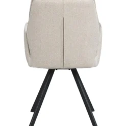Eetkamerstoel Raffy met armleuning - stof - beige