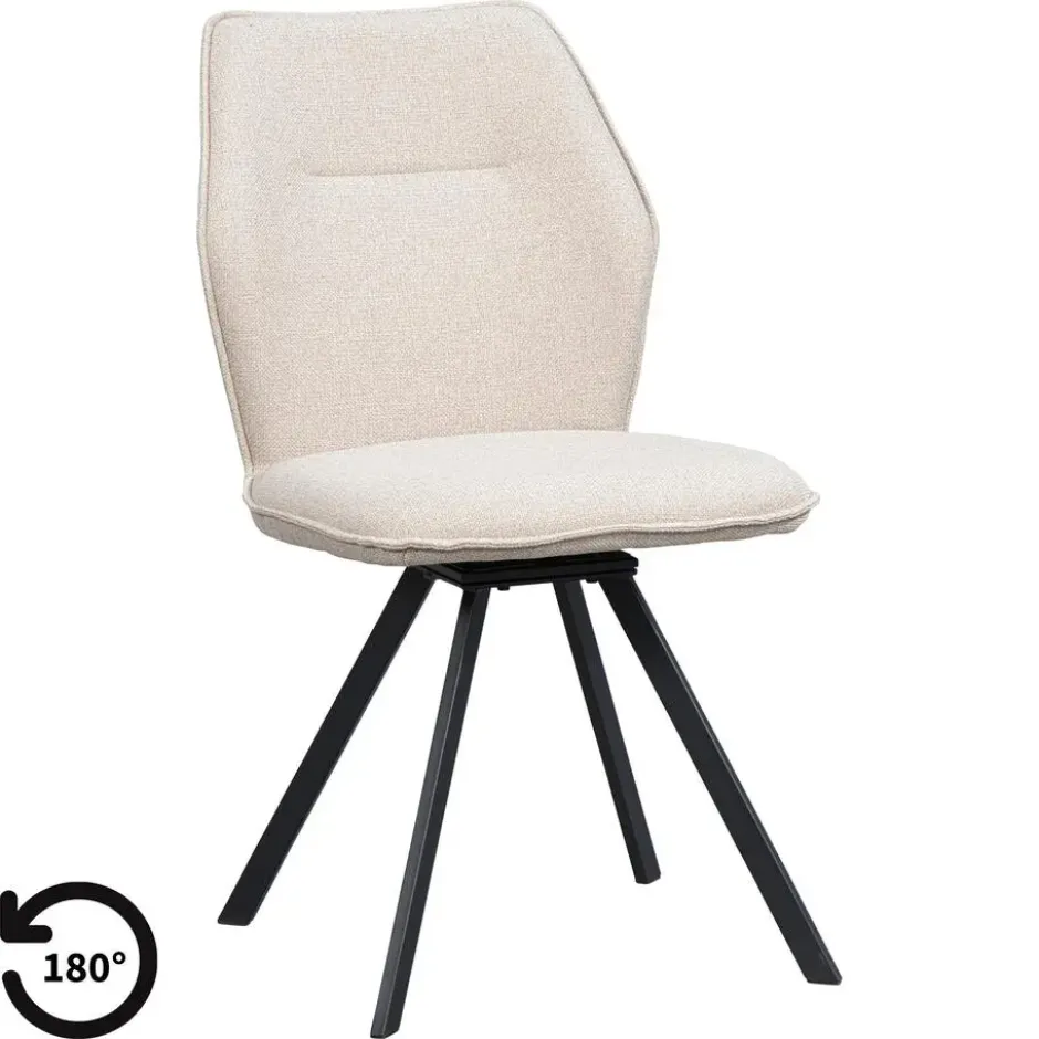 Eetkamerstoel Raffy - stof - beige