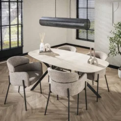 Eetkamertafel Keramiek - 180x90x76cm - Deens Ovaal - Ceramic