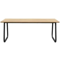 Eettafel Brigitte rechthoekig - naturel/zwart - 180x90 cm