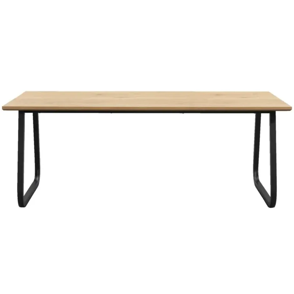 Eettafel Brigitte rechthoekig - naturel/zwart - 200x100 cm