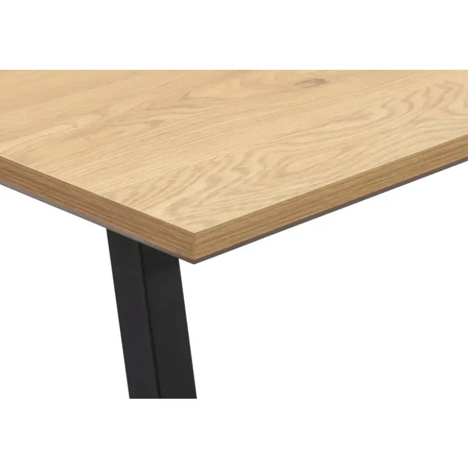 Eettafel Brigitte rechthoekig - naturel/zwart - 200x100 cm