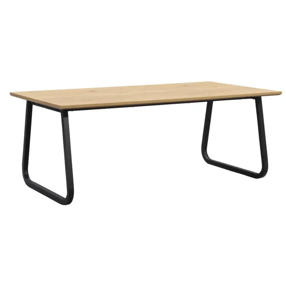 Eettafel Brigitte rechthoekig - naturel/zwart - 220x100 cm