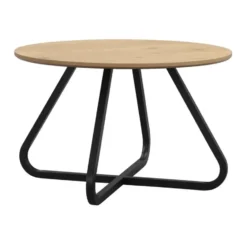 Eettafel Brigitte rond - naturel/zwart - 75Ø120 cm
