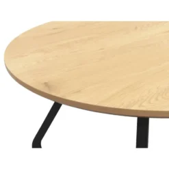Eettafel Brigitte rond - naturel/zwart - 75Ø120 cm