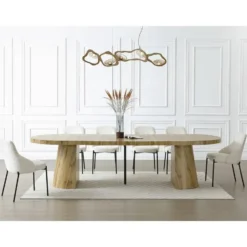 Eettafel CLOEVA - Uitschuifbaar - Natuurlijk licht Hout paneel
