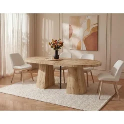 Eettafel CLOEVA - Uitschuifbaar - Natuurlijk licht Hout paneel