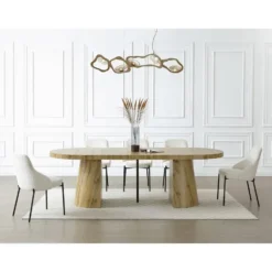 Eettafel CLOEVA - Uitschuifbaar - Natuurlijk licht Hout paneel