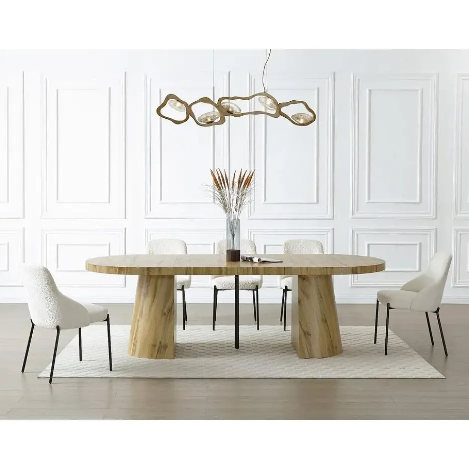 Eettafel CLOEVA - Uitschuifbaar - Natuurlijk licht Hout paneel