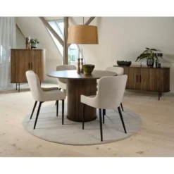 Eettafel Ø120cm Eikenhout - Smoked - Tafel Nola