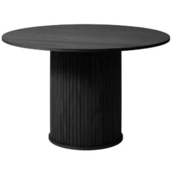 Eettafel Ø120cm Eikenhout - Zwart - Tafel Nola